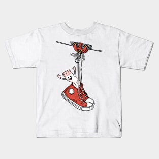 sneakers on wires Kids T-Shirt